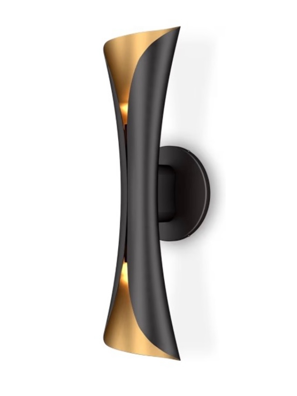 NIB PAIR Wall Sconces Dimmable Black Gold Sconce Lights Hardwired Modern Indoor